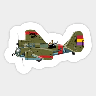 Cartoon retro bomber Sticker